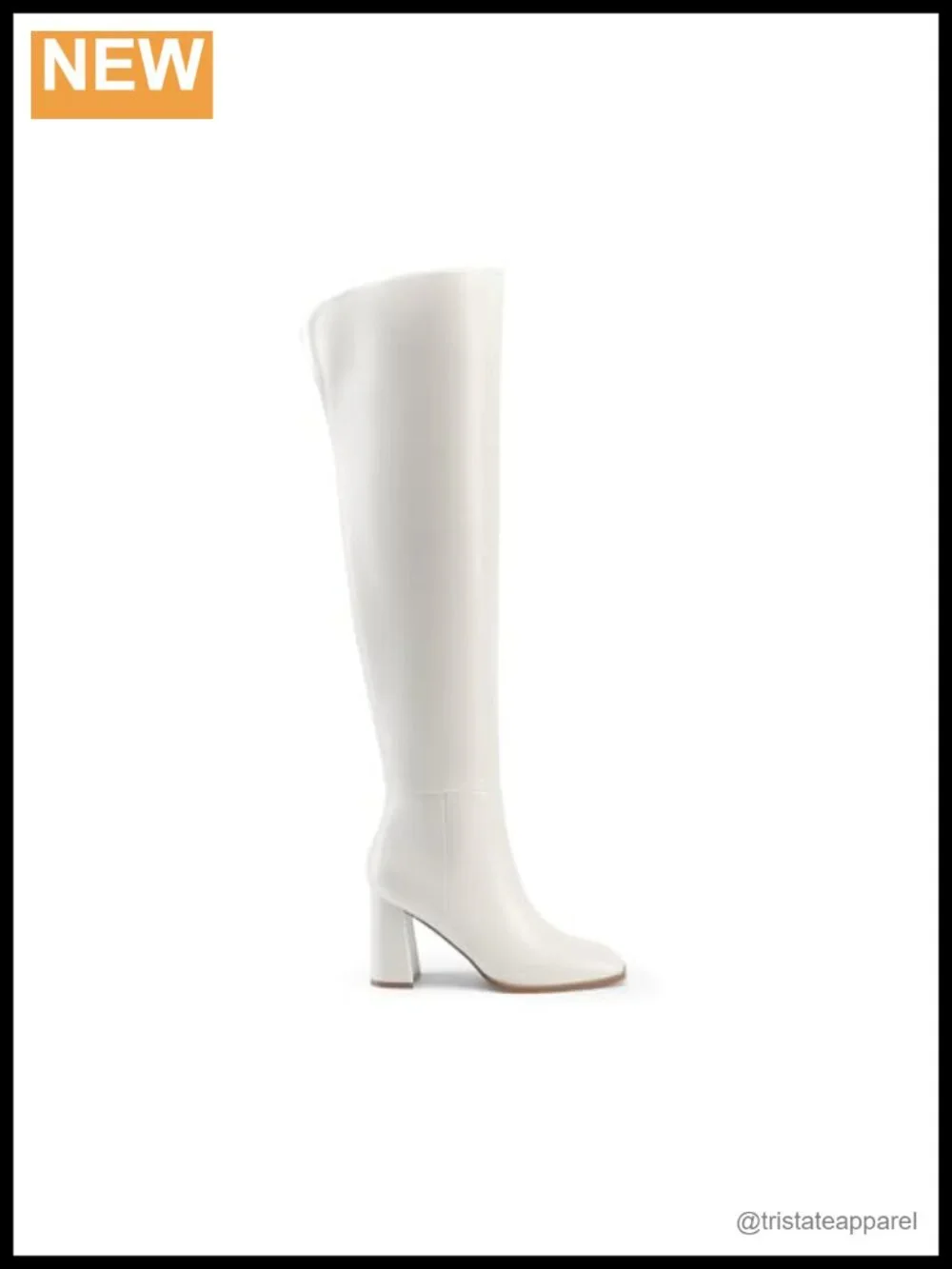 Over the Knee Boots, Block Heel, Square Toe, Side Zipper, Faux Leather